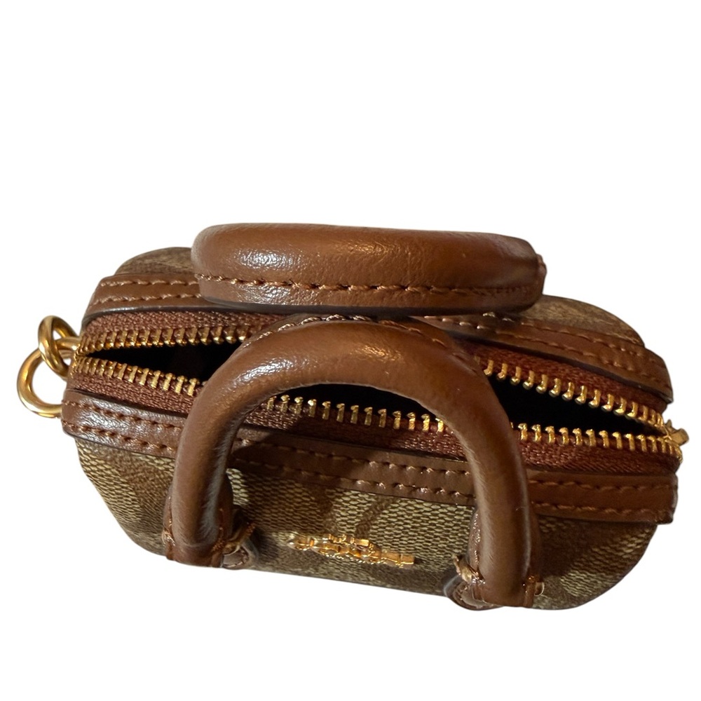 Coach Mini Satchel in Brown Signature Canvas with Gold Hardware 🤎 - Picture 8 of 15